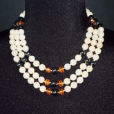 Beige Jade Multi Strands Hematite Ascent Necklace - FashionByTeresa